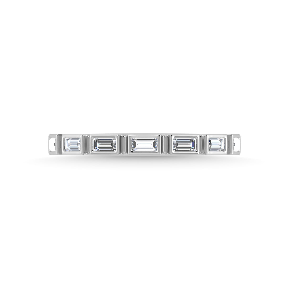 14K White Gold Diamond 1/4 Ct.Tw. Stackable Band