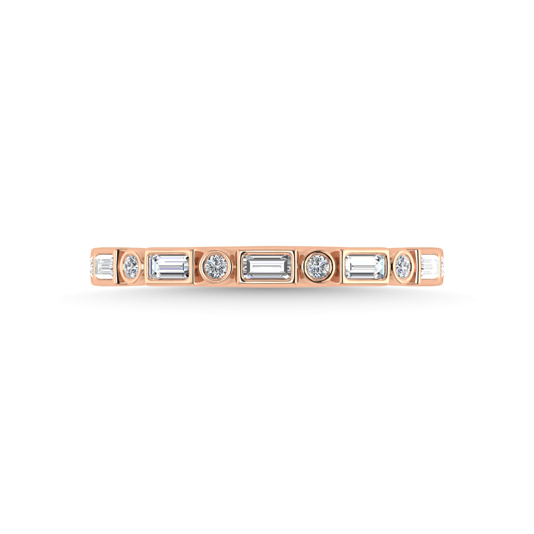 14K Rose Gold Diamond 1/4 Ct.Tw. Stackable Band