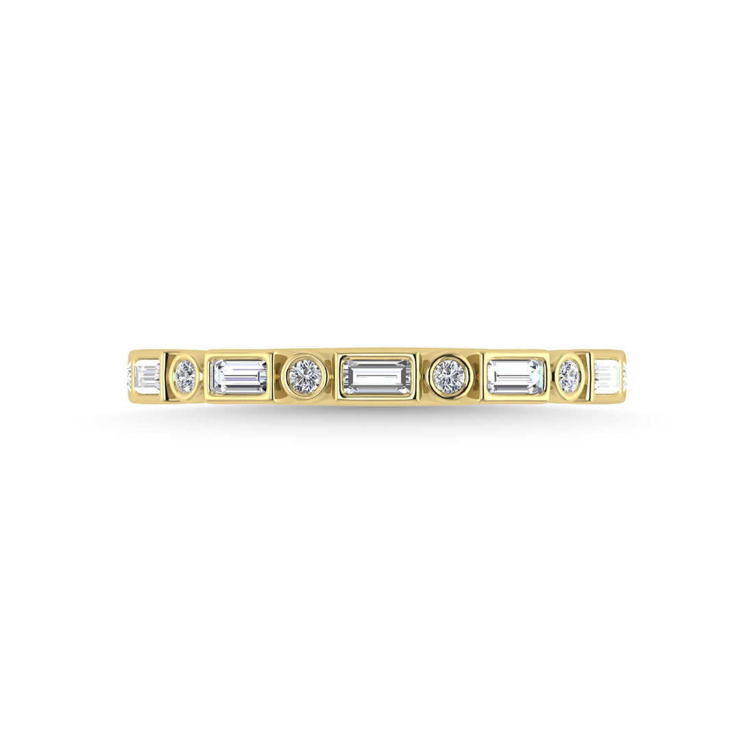 14K Yellow Gold Diamond 1/4 Ct.Tw. Stackable Band