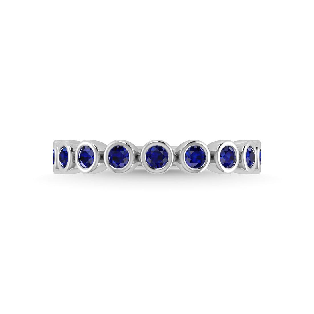 14K White Gold Blue Sapphire 5/8 Ct.Tw. Stackable Band