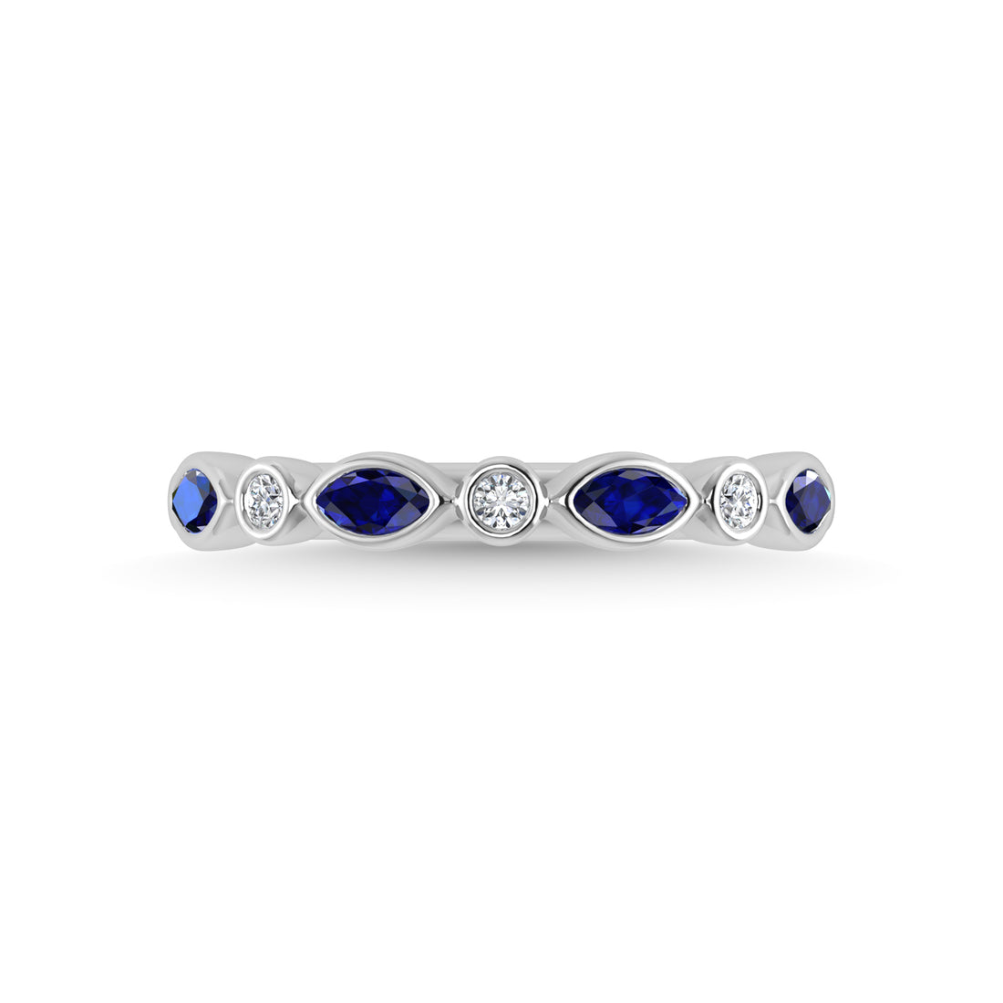 14K White Gold Blue Sapphire 1/2 Ct.Tw. Stackable Band