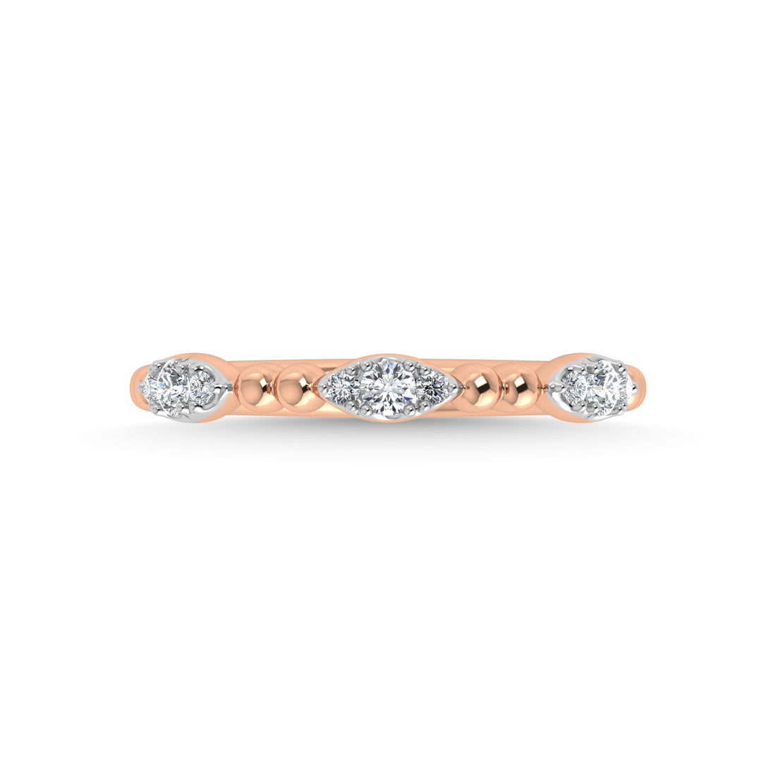 14K Rose Gold Diamond 1/5 Ct.Tw. Stackable Band