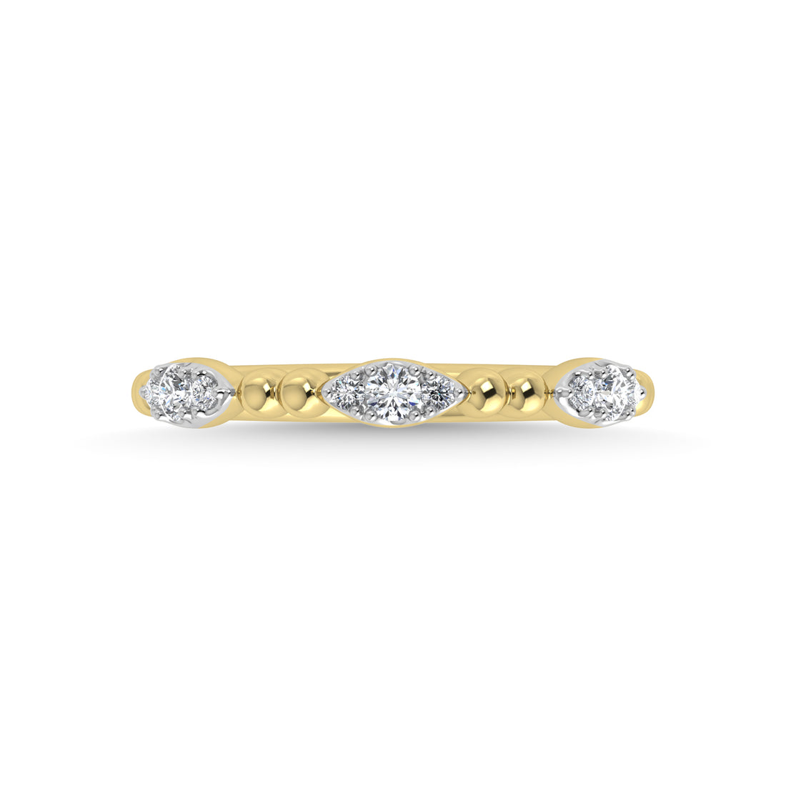 14K Yellow Gold Diamond 1/5 Ct.Tw. Stackable Band