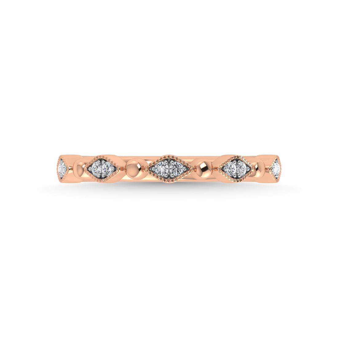 14K Rose Gold Diamond 1/20 Ct.Tw. Stackable Band