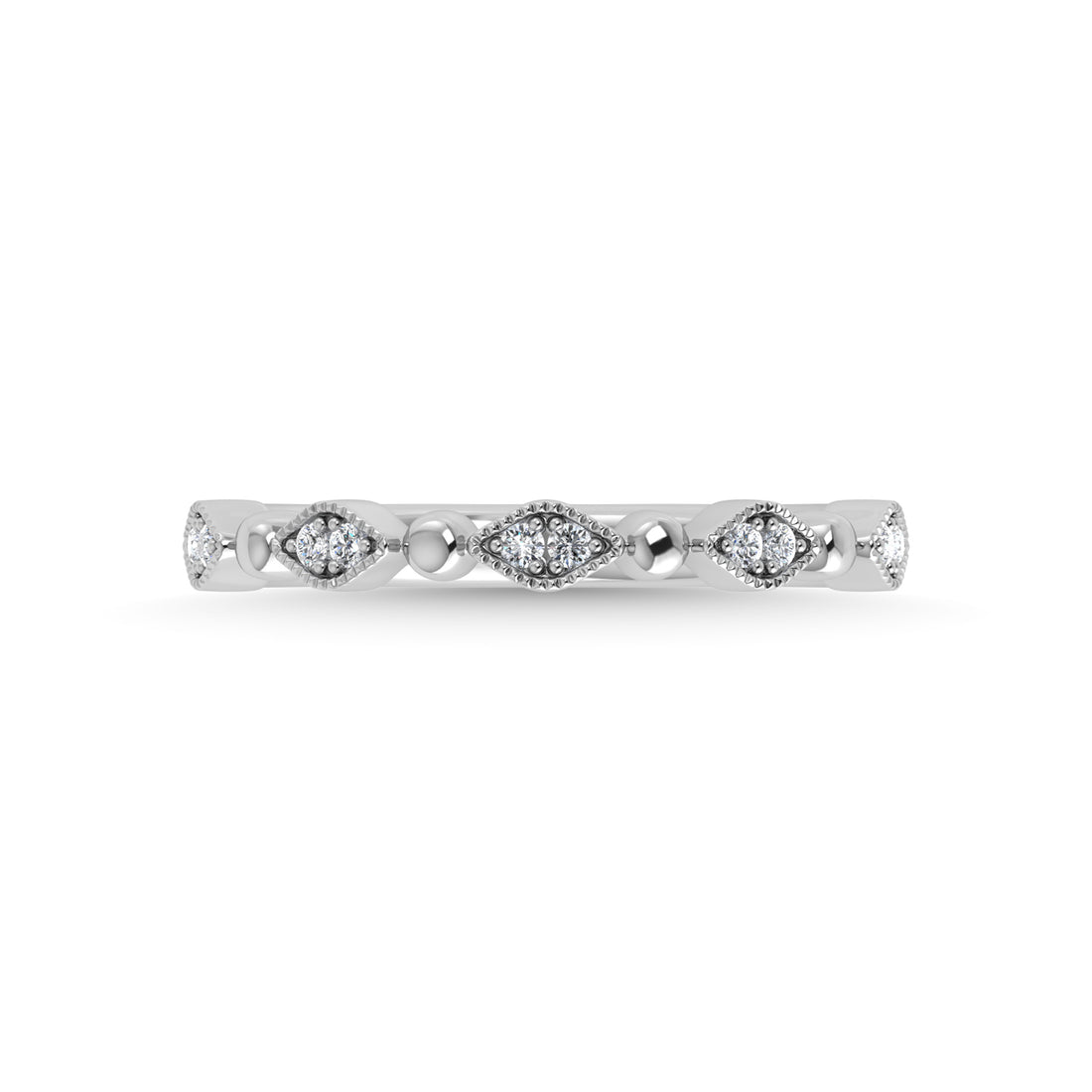 14K White Gold Diamond 1/20 Ct.Tw. Stackable Band