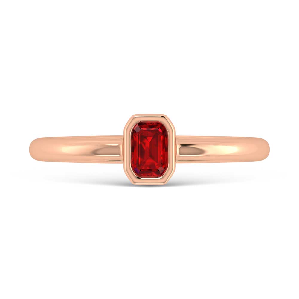 14K Rose Gold Diamond 1/3 Ct.Tw. And Ruby Fashion Ring