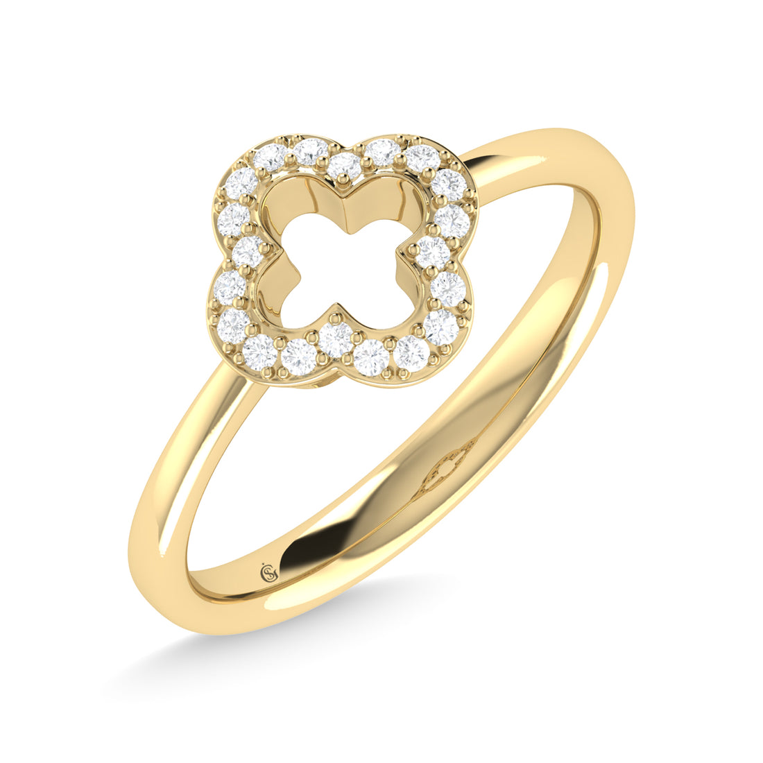 14K Yellow Gold Diamond 1/6 Ct.Tw. Fashion Ring