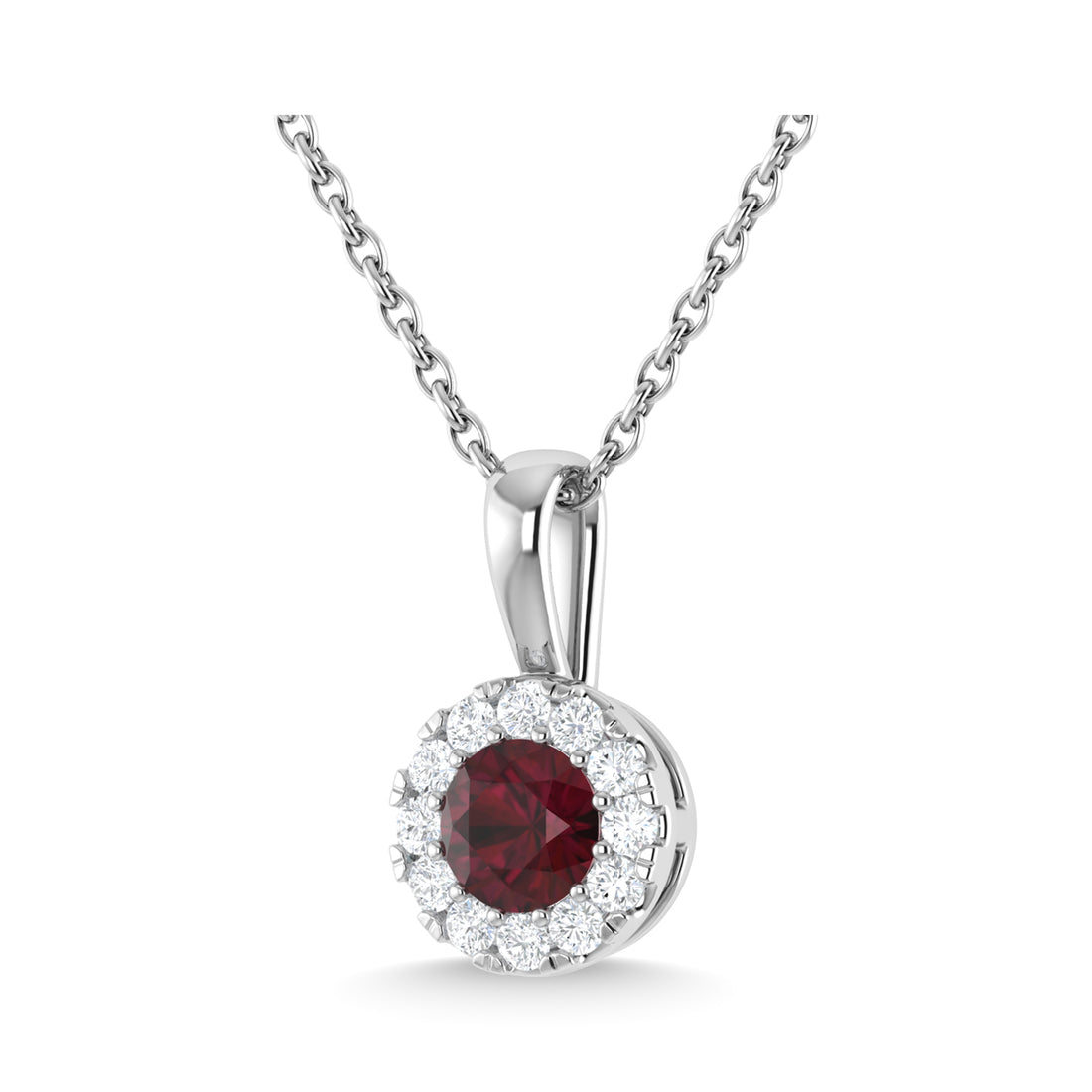 14K White Gold Ruby and Diamond 1/3 Ct.Tw. Fashion Pendant