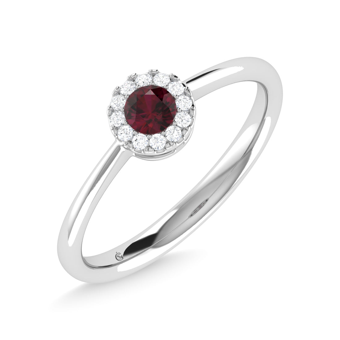 14K White Gold Ruby and Diamond 1/3 Ct.Tw. Fashion Ring