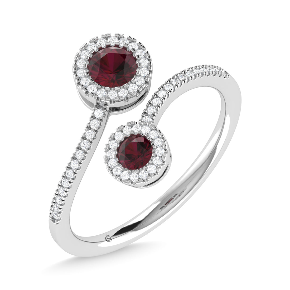 14K White Gold Ruby and Diamond 5/8 Ct.Tw. Fashion Ring