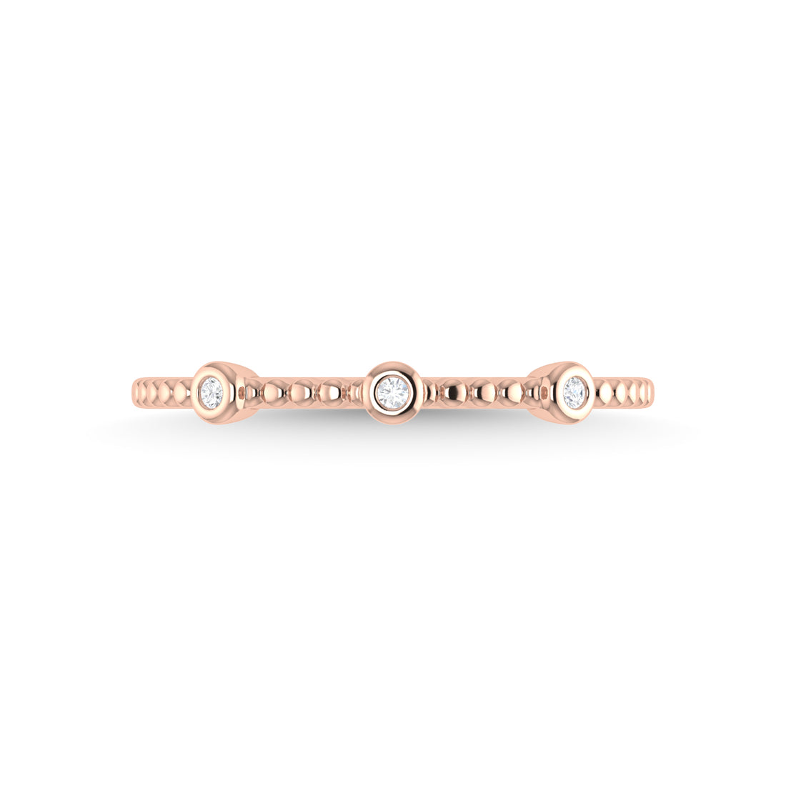 14K Rose Gold Diamond 1/20 Ct.Tw. Stackable Band