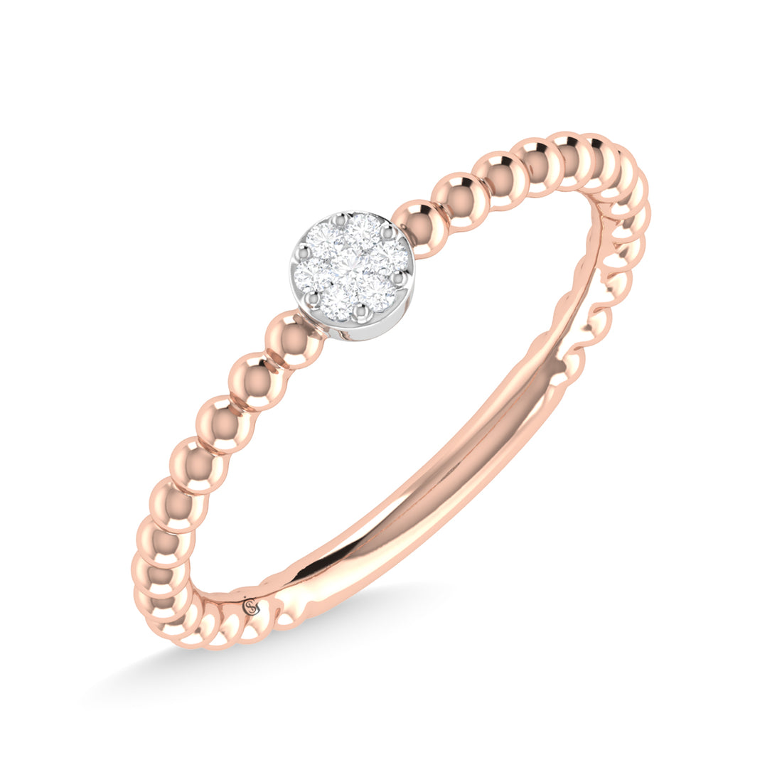 14K Rose Gold Diamond 1/20 Ct.Tw. Stackable Band