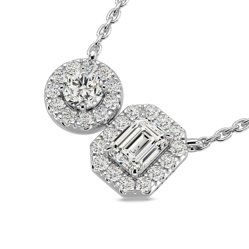 14K White Gold Diamond 1/2 Ct.Tw Fashion Necklace