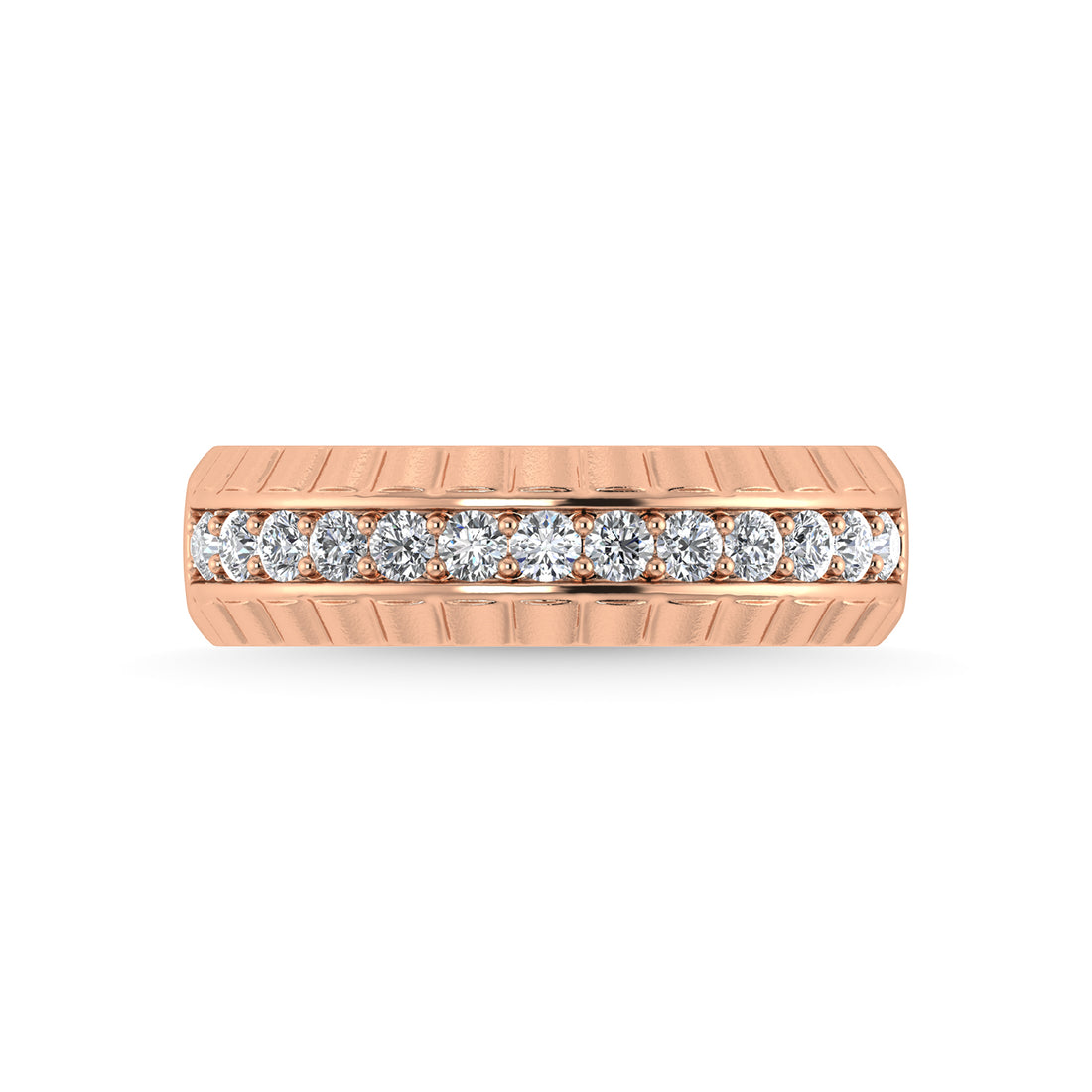 14K Rose Gold Diamond 1/2 Ct.Tw. Mens Band