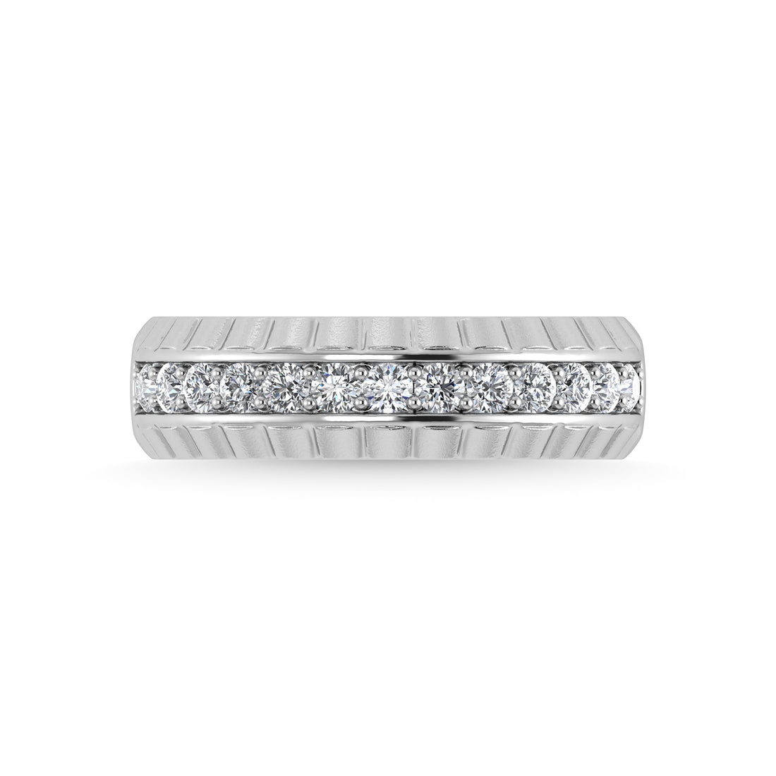 14K White Gold Diamond 1/2 Ct.Tw. Mens Band