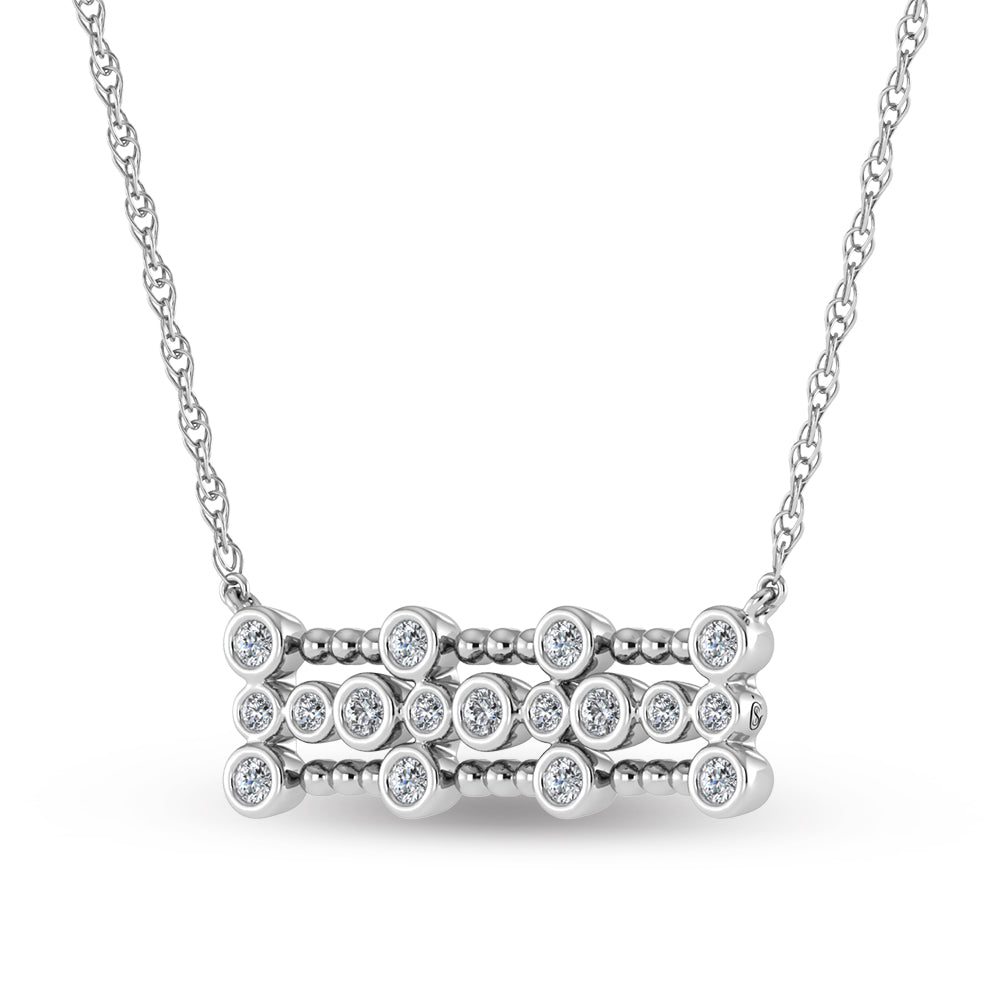 14K White Gold Diamond 1/4 Ct.Tw. Fashion Necklace