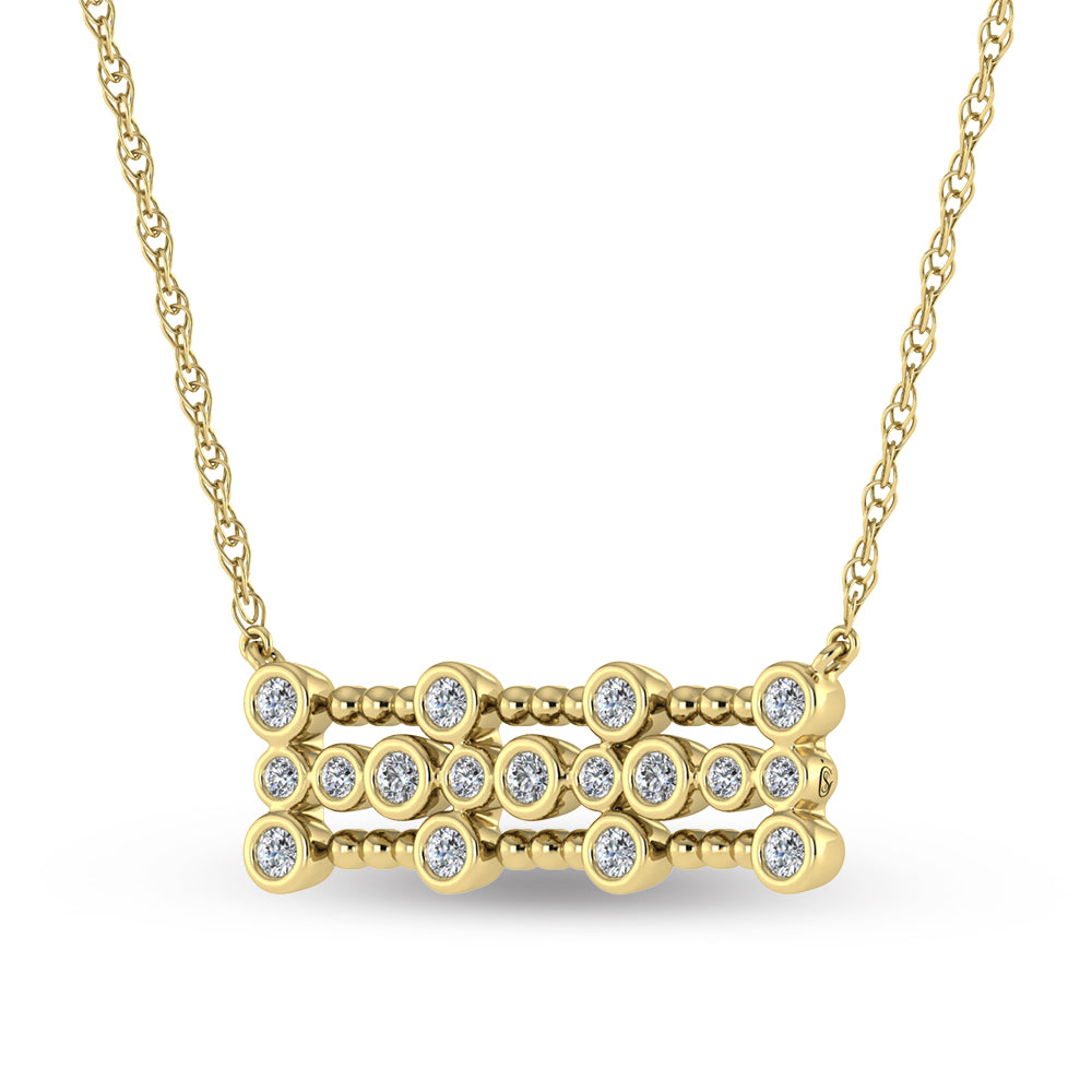 14K Yellow Gold Diamond 1/4 Ct.Tw. Fashion Necklace