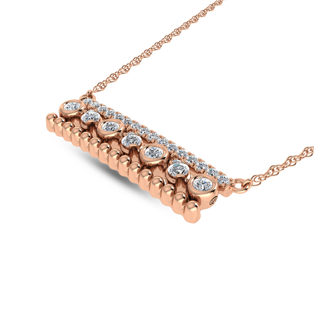 14K Rose Gold Diamond 3/8 Ct.Tw. Fashion Necklace