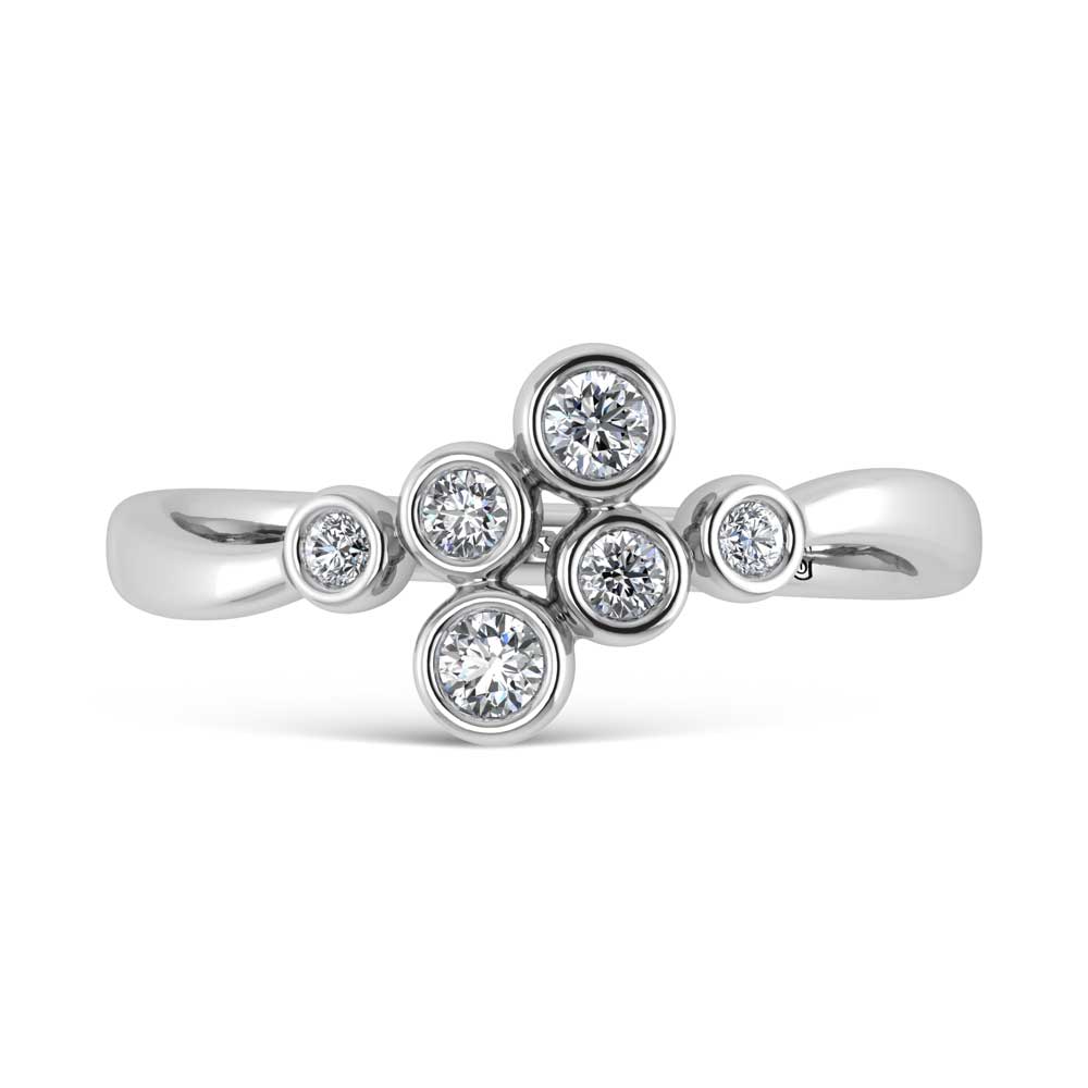 14K White Gold Diamond 1/5 Ct.Tw. Fashion Ring