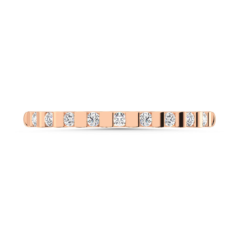 14K Rose Gold  Diamond 1/8 Ct.Tw. Stackable Band