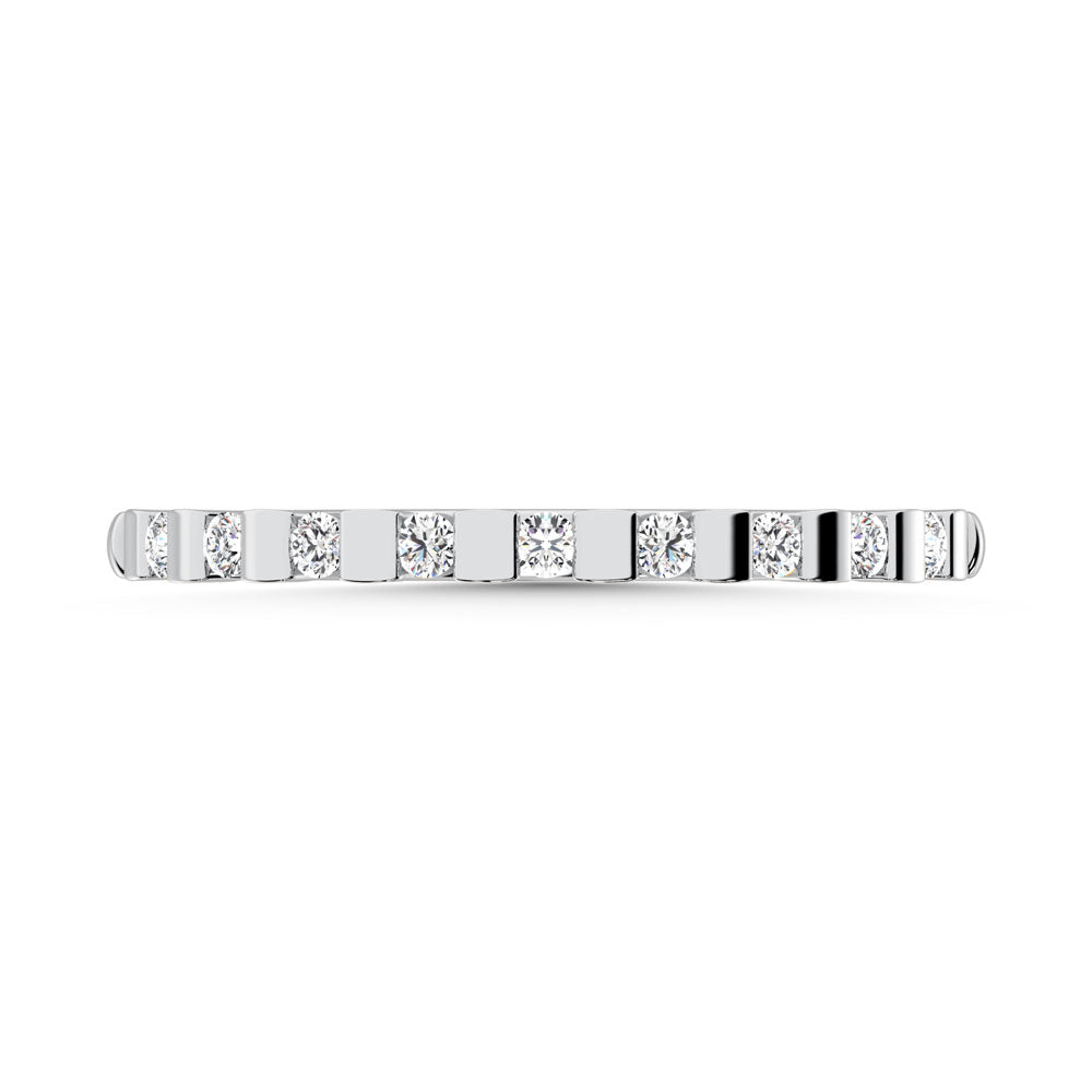 14K White Gold  Diamond 1/8 Ct.Tw. Stackable Band