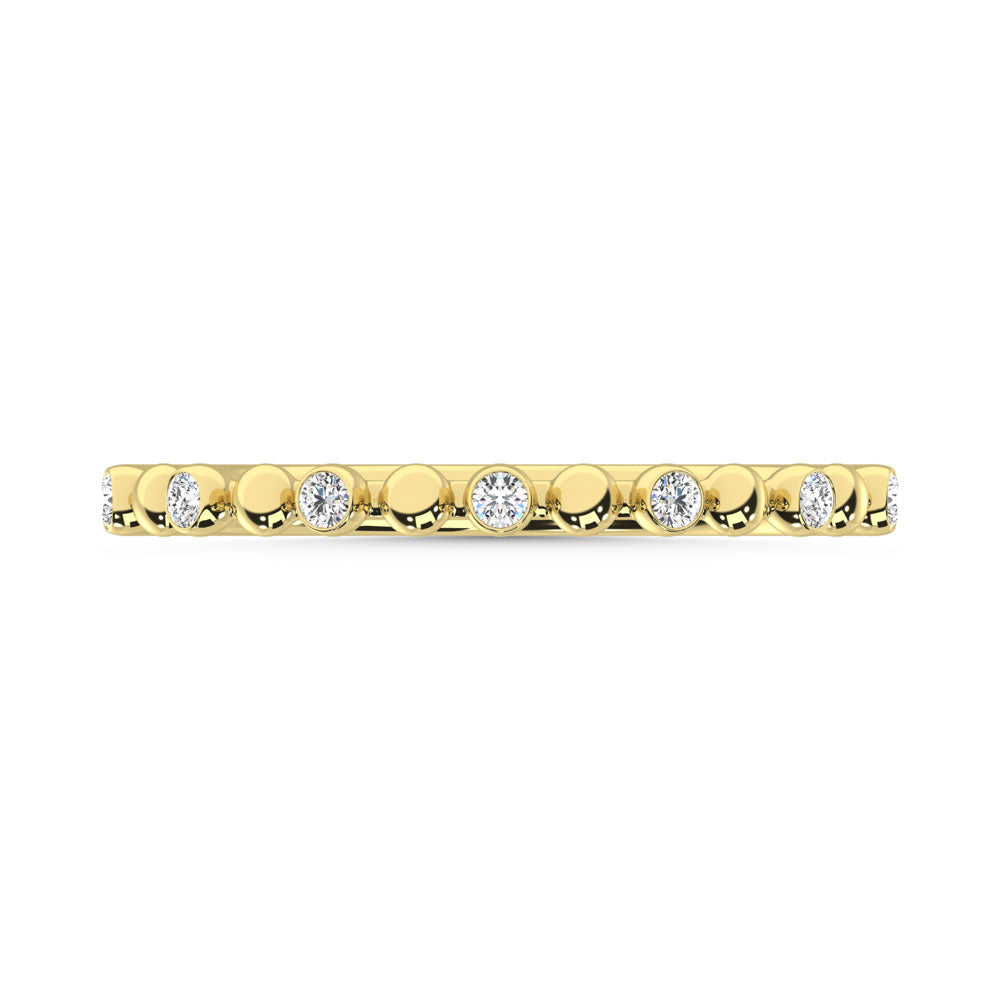 14K Yellow Gold  Diamond 1/10 Ct.Tw. Stackable Band