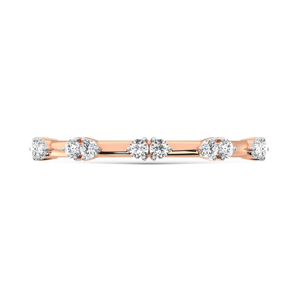 14K Rose Gold  Diamond 1/6 Ct.Tw. Stackable Band