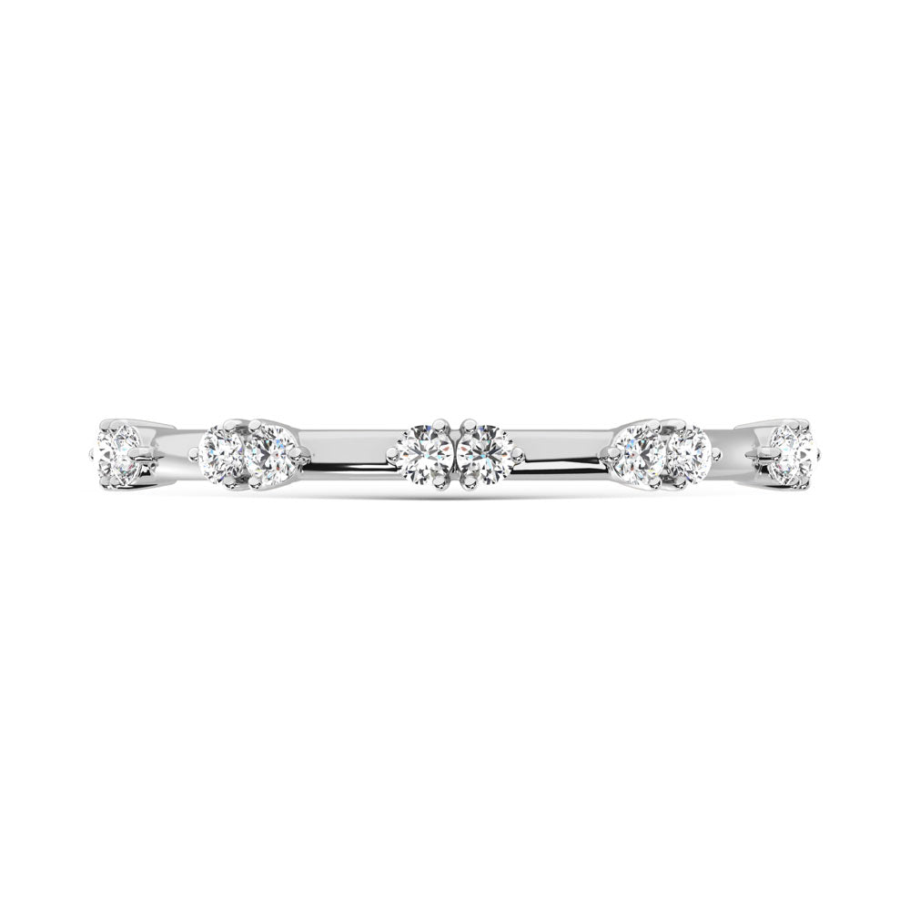 14K White Gold  Diamond 1/6 Ct.Tw. Stackable Band