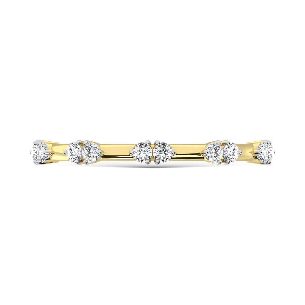 14K Yellow Gold  Diamond 1/6 Ct.Tw. Stackable Band