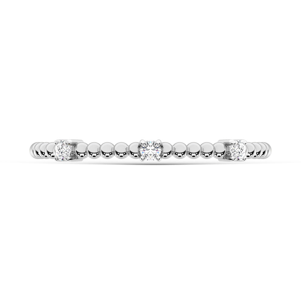 14K White Gold  Diamond 1/20 Ct.Tw. Stackable Band