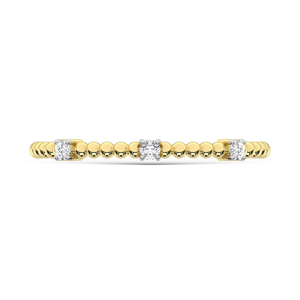 14K Yellow Gold  Diamond 1/20 Ct.Tw. Stackable Band