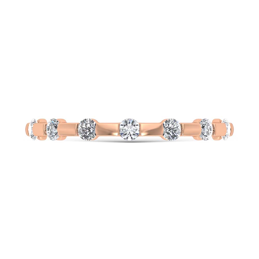 14K Rose Gold Lab Grown Diamond 1/4 Ct.Tw. Stackable Band