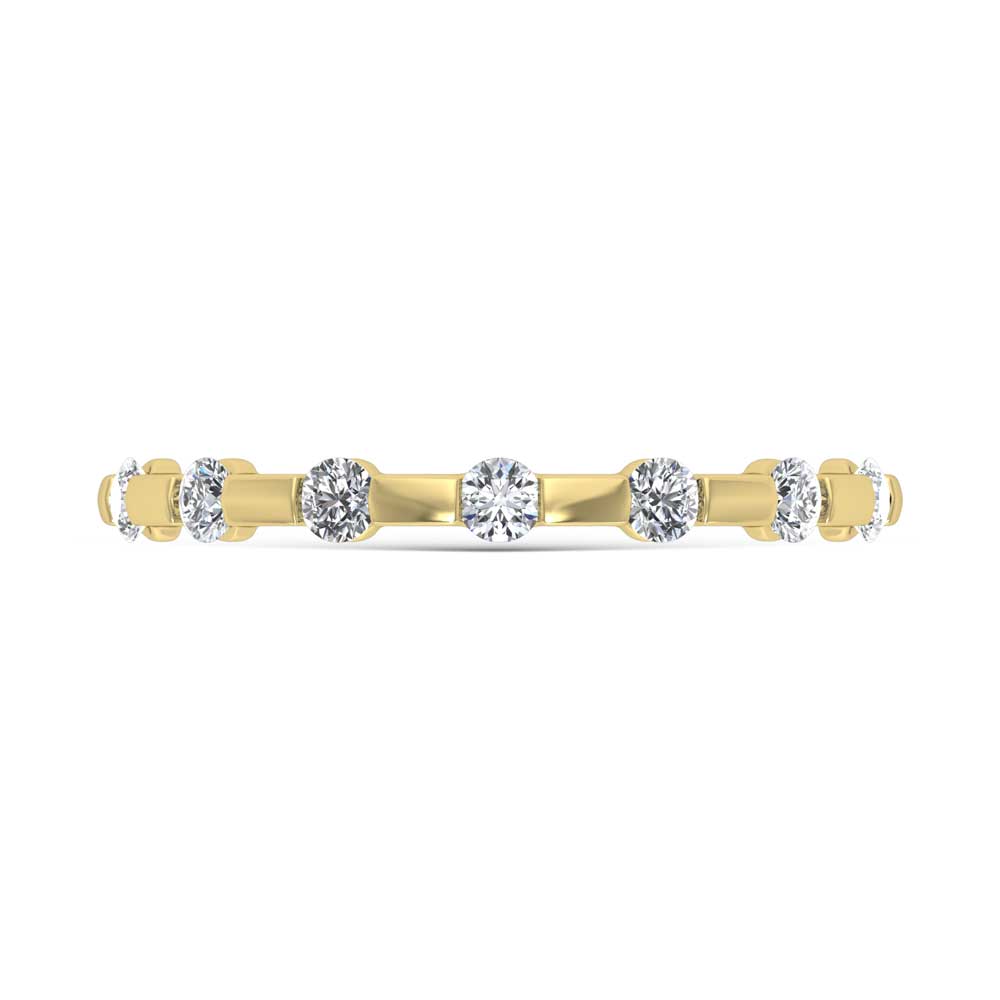 14K Yellow Gold Lab Grown Diamond 1/4 Ct.Tw. Stackable Band