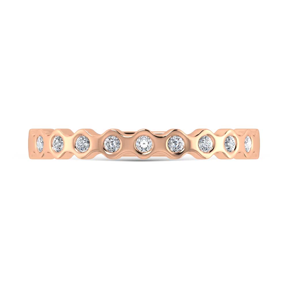 14K Rose Gold Lab Grown Diamond 1/10 Ct.Tw. Stackable Band