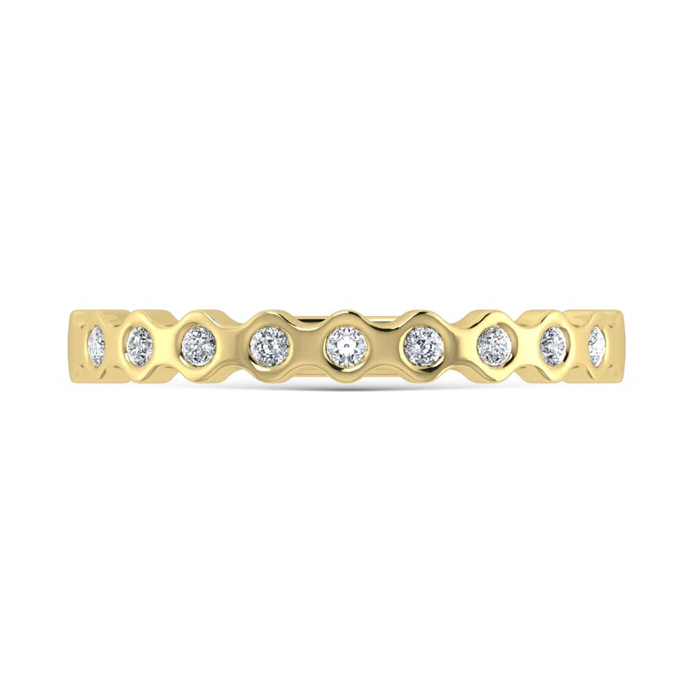 14K Yellow Gold Lab Grown Diamond 1/10 Ct.Tw. Stackable Band