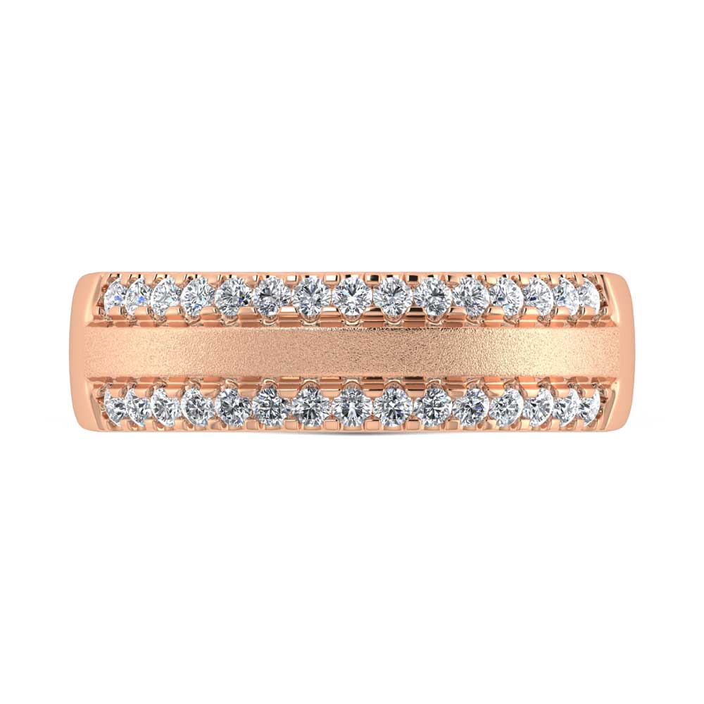 14K Rose Gold Lab Grown Diamond 1/3 Ct.Tw. Machine Band