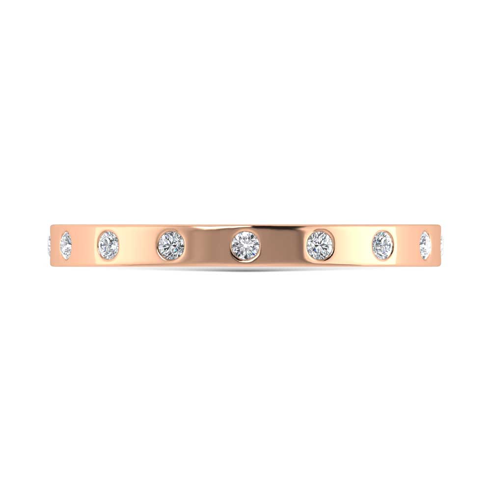 14K Rose Gold  Diamond 1/10 Ct.Tw. Stackable Band