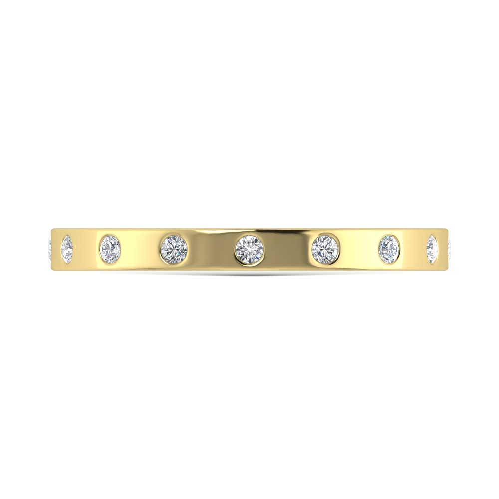 14K Yellow Gold  Diamond 1/10 Ct.Tw. Stackable Band