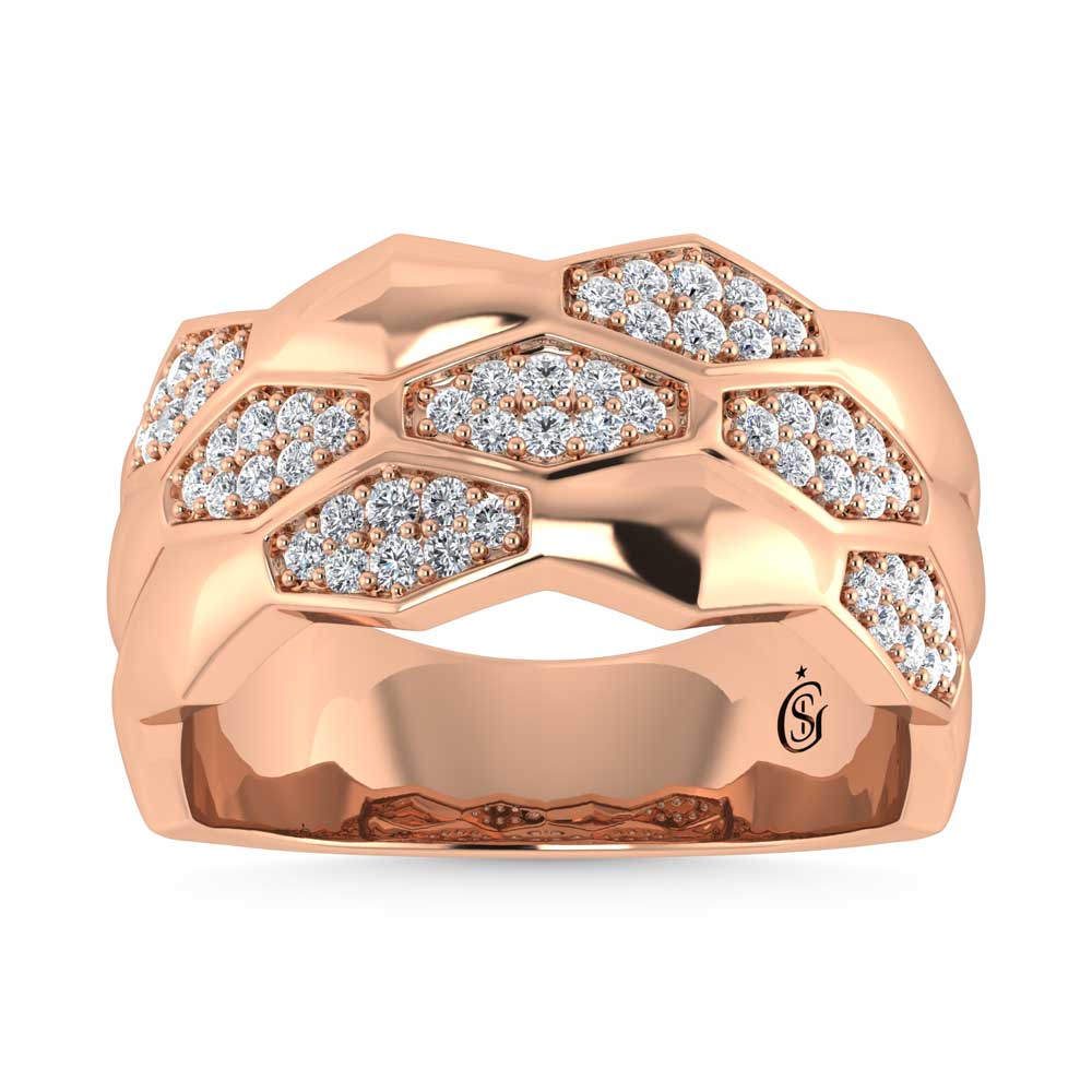 14K Rose Gold  Diamond 1/3 Ct.Tw. Fashion Band