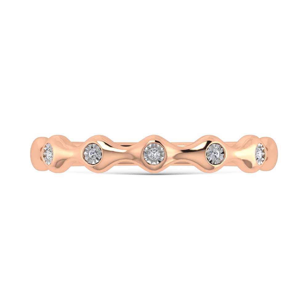 14K Rose Gold  Diamond 1/20 Ct.Tw. Stackable Band