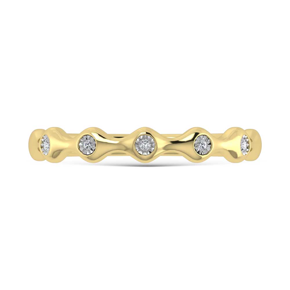 14K Yellow Gold  Diamond 1/20 Ct.Tw. Stackable Band