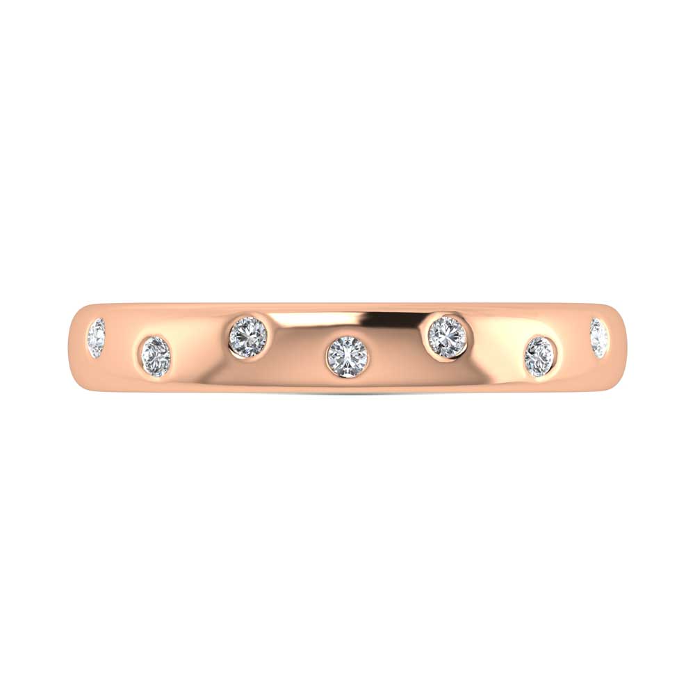 14K Rose Gold  Diamond 1/10 Ct.Tw. Stackable Band