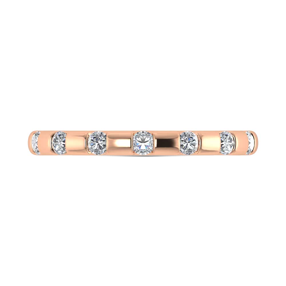 14K Rose Gold  Diamond 1/4 Ct.Tw. Stackable Band