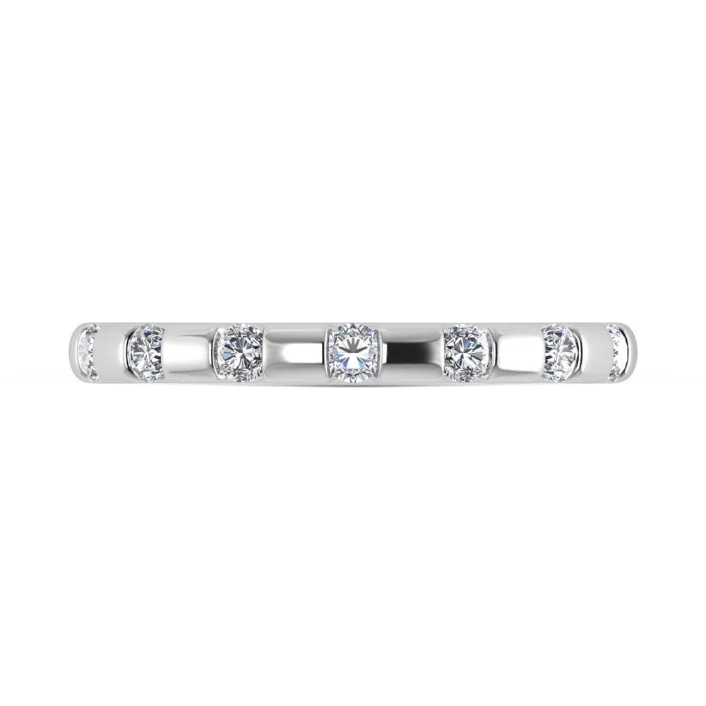 14K White Gold  Diamond 1/4 Ct.Tw. Stackable Band