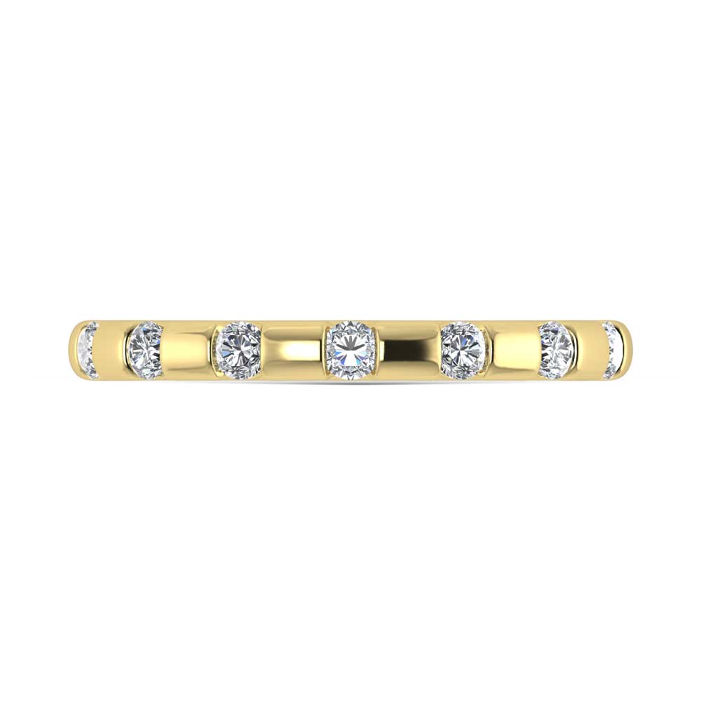 14K Yellow Gold  Diamond 1/4 Ct.Tw. Stackable Band