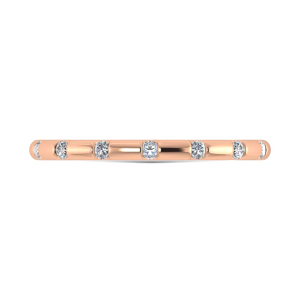 14K Rose Gold  Diamond 1/8 Ct.Tw. Stackable Band