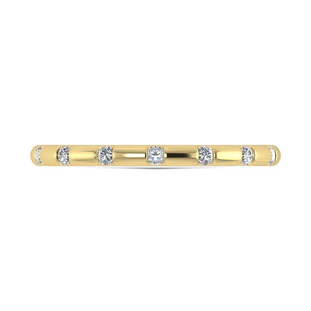 14K Yellow Gold  Diamond 1/8 Ct.Tw. Stackable Band