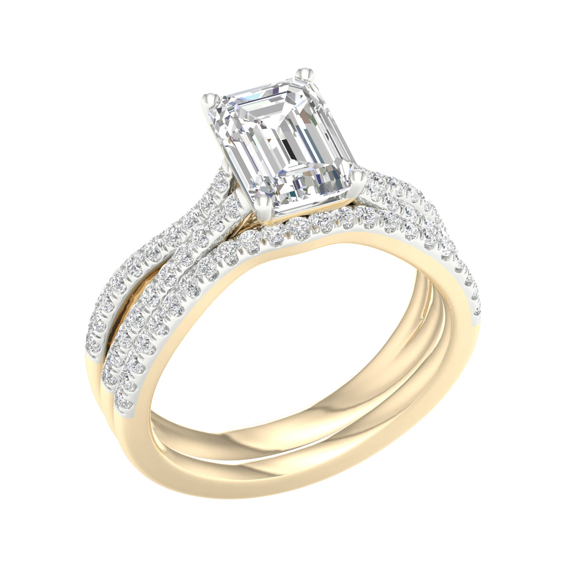 14K 2.40CT Lab Grown Bridal Set