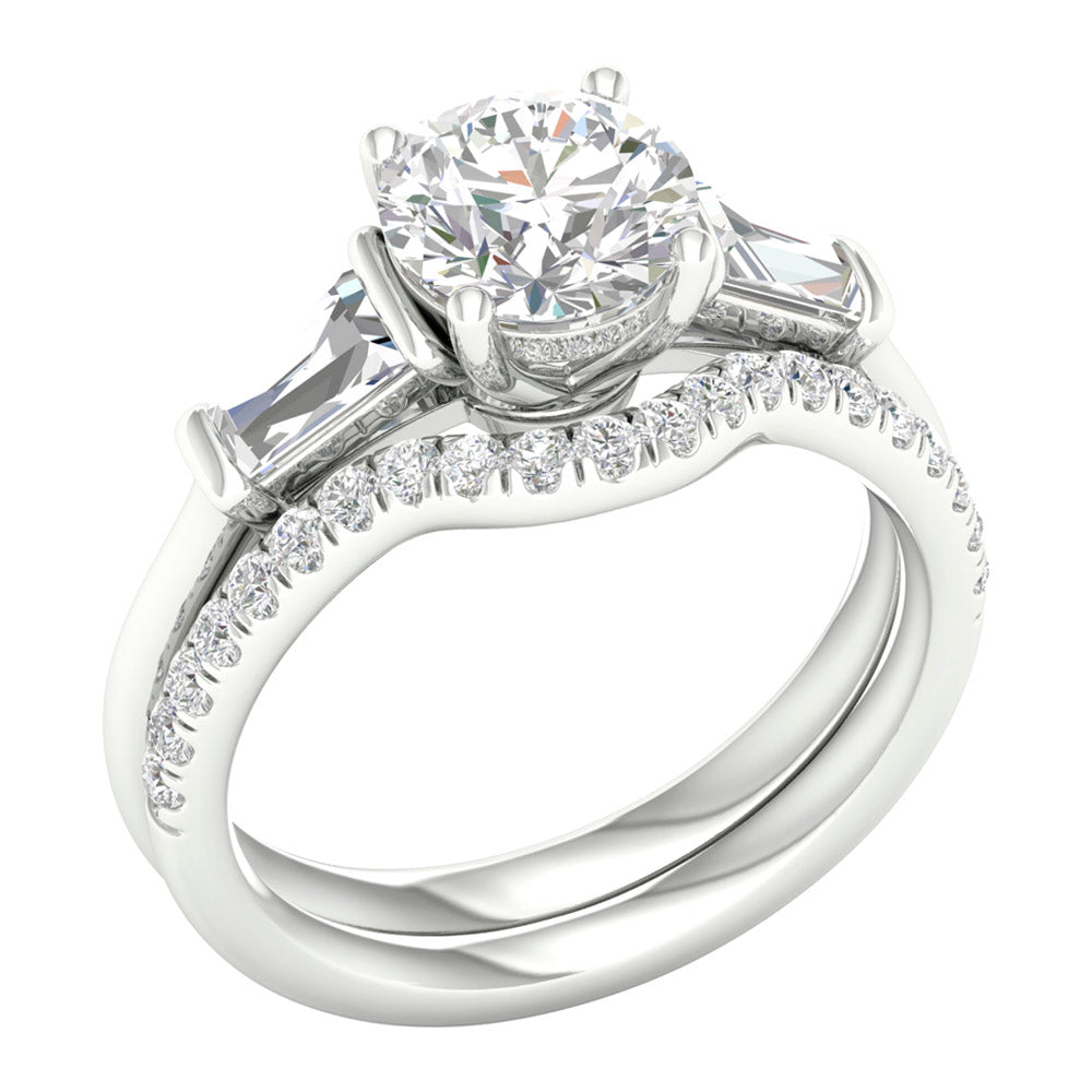 14K 2.15ct Lab Grown Bridal Set