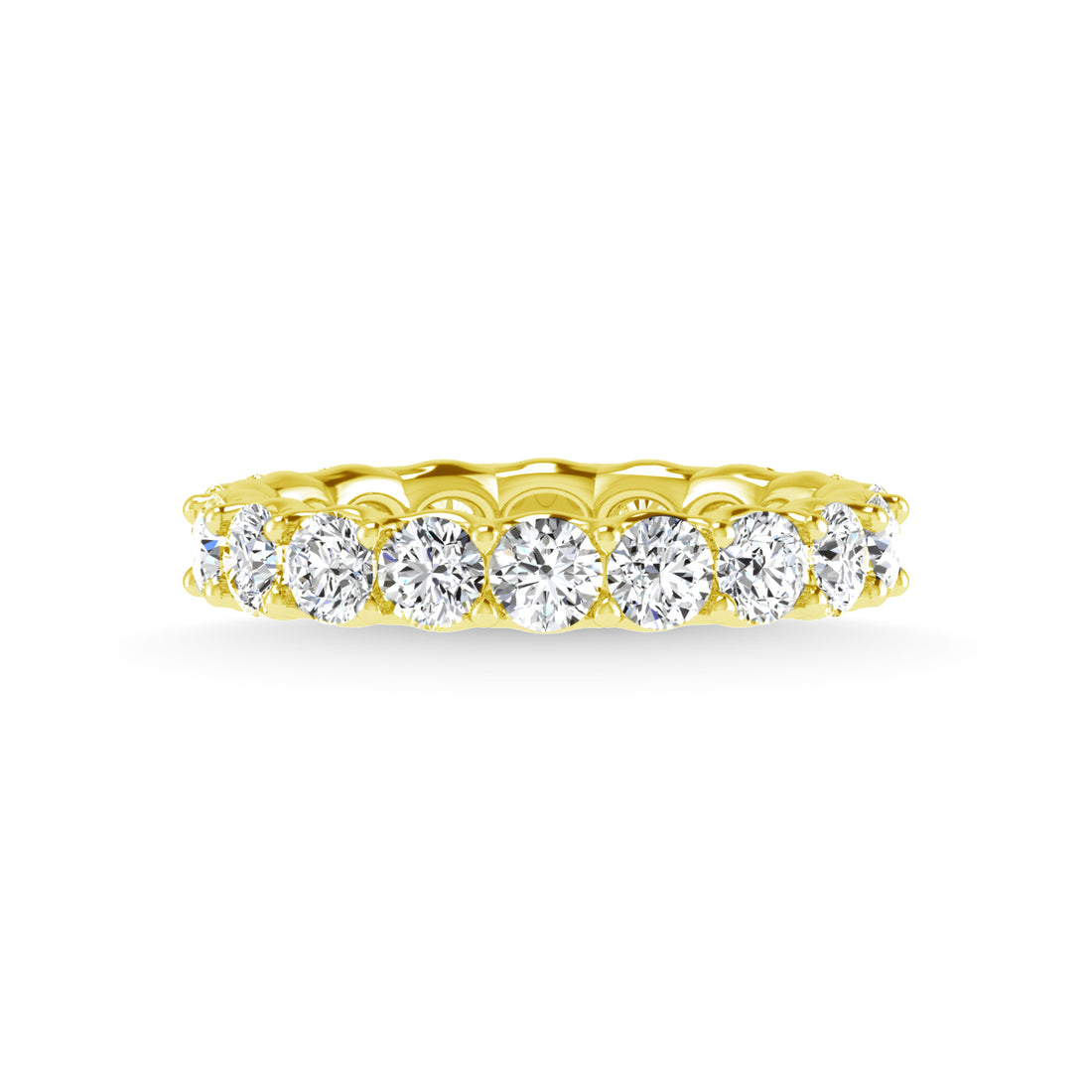 14K Yellow Gold 2 1/10 CT Tw. Round Shape Lab Grown Diamond Full Eternity Band